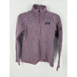 Patagonia Better Sweater 1/4‎ Zip Women's Small Purple Heather Fleece Jacket *